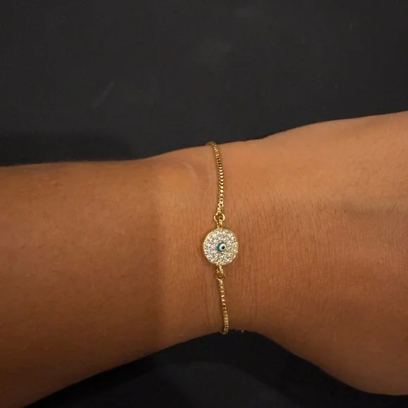 Gold Evil Eye Bracelet - Picture 3 of 3